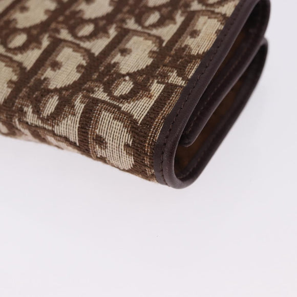 Christian Dior Trotter Canvas Accessory Case Brown Gold Tone Auth 191790V