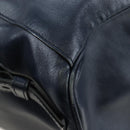 PRADA Backpack Leather Navy Silver Auth 191791V-17