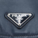 PRADA Backpack Leather Navy Silver Auth 191791V-21