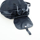 PRADA Backpack Leather Navy Silver Auth 191791V-22