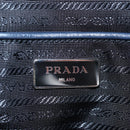 PRADA Backpack Leather Navy Silver Auth 191791V-25