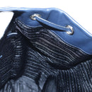 PRADA Backpack Leather Navy Silver Auth 191791V-27