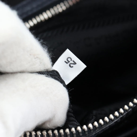 PRADA Backpack Leather Navy Silver Auth 191791V