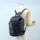 PRADA Backpack Leather Navy Silver Auth 191791V-30