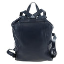 PRADA Backpack Leather Navy Silver Auth 191791V-2