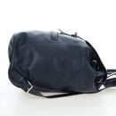PRADA Backpack Leather Navy Silver Auth 191791V-4