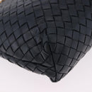 BOTTEGA VENETA INTRECCIATO Chain Shoulder Bag Leather Navy Gold Auth 191793V-15