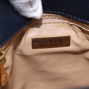 BOTTEGA VENETA INTRECCIATO Chain Shoulder Bag Leather Navy Gold Auth 191793V-17