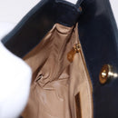 BOTTEGA VENETA INTRECCIATO Chain Shoulder Bag Leather Navy Gold Auth 191793V-19