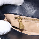 BOTTEGA VENETA INTRECCIATO Chain Shoulder Bag Leather Navy Gold Auth 191793V-20