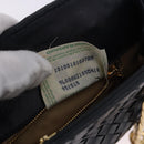 BOTTEGA VENETA INTRECCIATO Chain Shoulder Bag Leather Navy Gold Auth 191793V-11