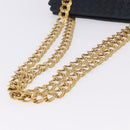 BOTTEGA VENETA INTRECCIATO Chain Shoulder Bag Leather Navy Gold Auth 191793V-7