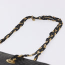 BALLY Chain Shoulder Bag Leather Black Gold Tone Auth 191794-8