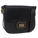 CELINE Horse Carriage Shoulder Bag Leather Black Auth 191795-1