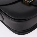 CELINE Horse Carriage Shoulder Bag Leather Black Auth 191795-10