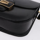 CELINE Horse Carriage Shoulder Bag Leather Black Auth 191795-11