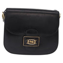 CELINE Horse Carriage Shoulder Bag Leather Black Auth 191795-2