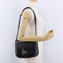 CELINE Horse Carriage Shoulder Bag Leather Black Auth 191795-26