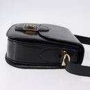 CELINE Horse Carriage Shoulder Bag Leather Black Auth 191795-4