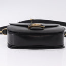 CELINE Horse Carriage Shoulder Bag Leather Black Auth 191795-9