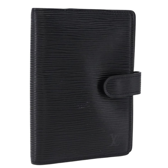LOUIS VUITTON Epi Agenda PM Day Planner Cover Black R20052 LV Auth 191796