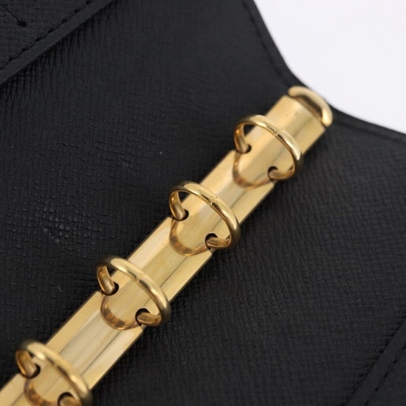 LOUIS VUITTON Epi Agenda PM Day Planner Cover Black R20052 LV Auth 191796
