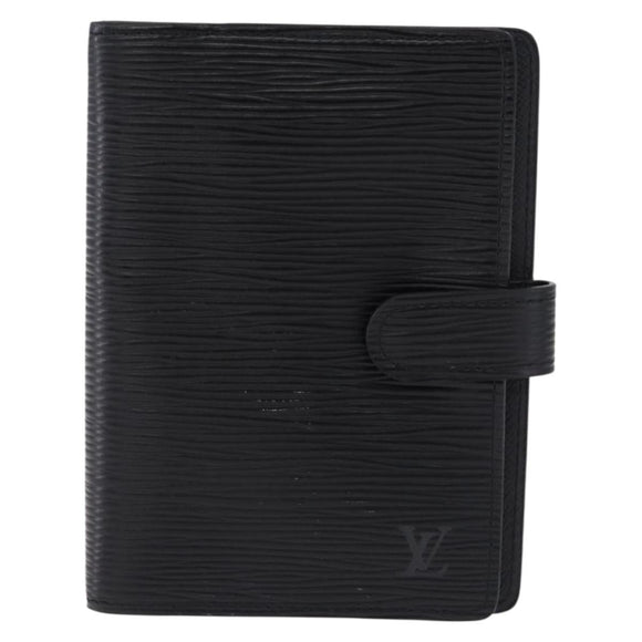 LOUIS VUITTON Epi Agenda PM Day Planner Cover Black R20052 LV Auth 191796