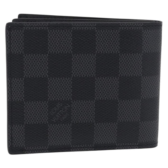 LOUIS VUITTON Damier Grafitte Portefeuille Amerigo Wallet N60053 LV Auth 191797M