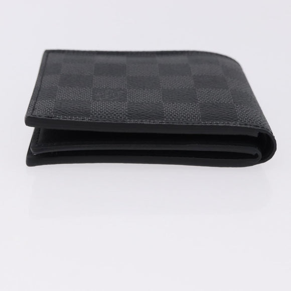 LOUIS VUITTON Damier Grafitte Portefeuille Amerigo Wallet N60053 LV Auth 191797M