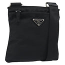 PRADA Shoulder Bag Nylon Black Silver Auth 191800V-1