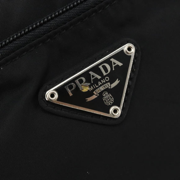 PRADA Shoulder Bag Nylon Black Silver Auth 191800V