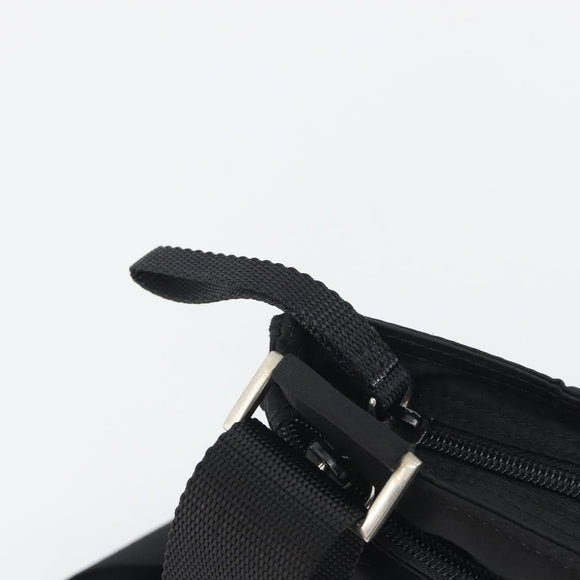 PRADA Shoulder Bag Nylon Black Silver Auth 191800V