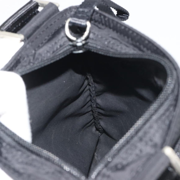 PRADA Shoulder Bag Nylon Black Silver Auth 191800V