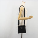 PRADA Shoulder Bag Nylon Black Silver Auth 191800V-22