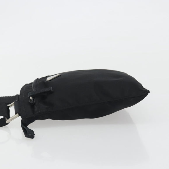 PRADA Shoulder Bag Nylon Black Silver Auth 191800V