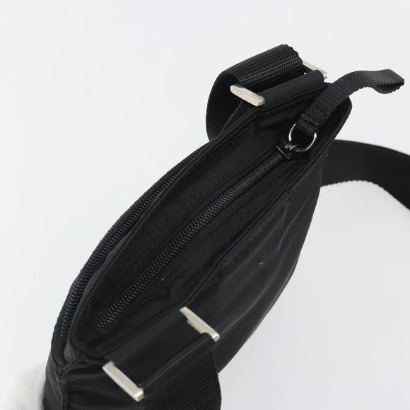 PRADA Shoulder Bag Nylon Black Silver Auth 191800V