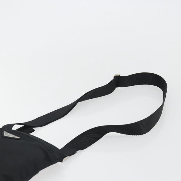 PRADA Shoulder Bag Nylon Black Silver Auth 191800V