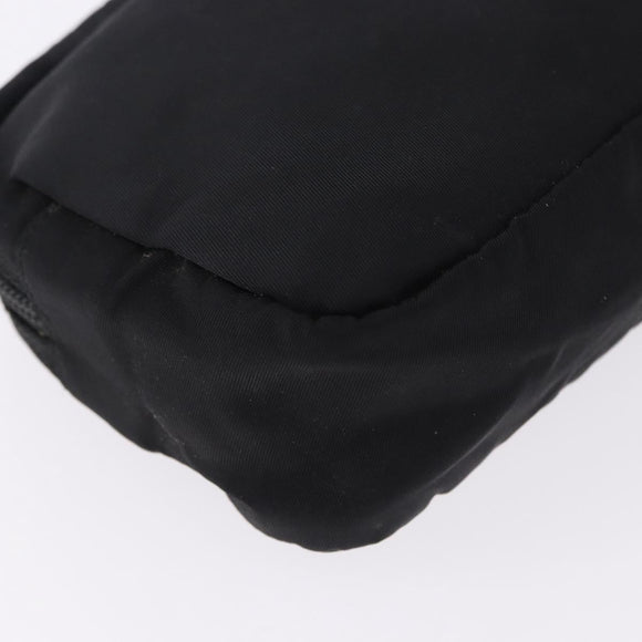 PRADA Pouch Nylon Black Silver Auth 191801