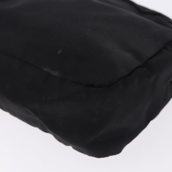 PRADA Pouch Nylon Black Silver Auth 191801