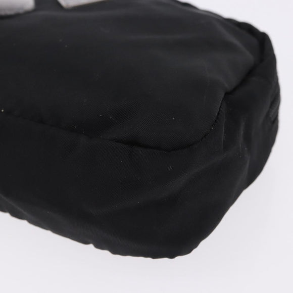PRADA Pouch Nylon Black Silver Auth 191801