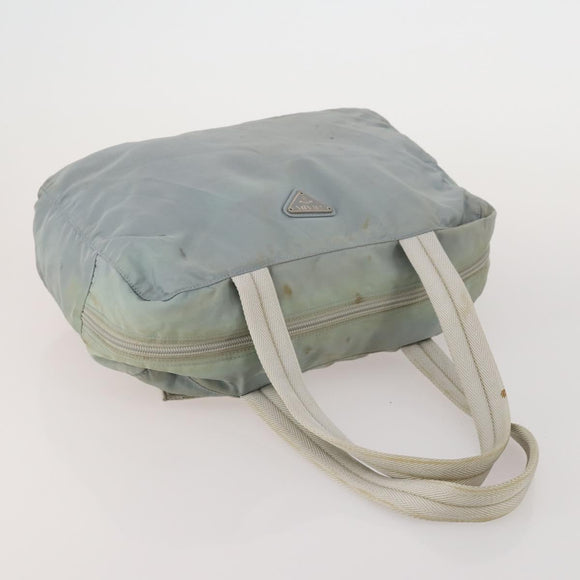 PRADA Boston Bag Hand Bag Nylon 3 Set Khaki Blue Auth 191805