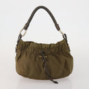 PRADA Boston Bag Hand Bag Nylon 3 Set Khaki Blue Auth 191805-16