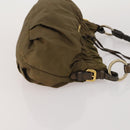 PRADA Boston Bag Hand Bag Nylon 3 Set Khaki Blue Auth 191805-18
