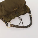 PRADA Boston Bag Hand Bag Nylon 3 Set Khaki Blue Auth 191805-19