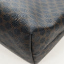 CELINE Macadam Canvas Hand Bag PVC Leather Black Gold Auth 191811V-12