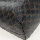 CELINE Macadam Canvas Hand Bag PVC Leather Black Gold Auth 191811V-13