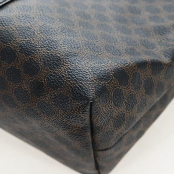 CELINE Macadam Canvas Hand Bag PVC Leather Black Gold Auth 191811V