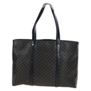 CELINE Macadam Canvas Hand Bag PVC Leather Black Gold Auth 191811V-2