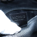 CELINE Macadam Canvas Hand Bag PVC Leather Black Gold Auth 191811V-21