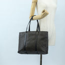 CELINE Macadam Canvas Hand Bag PVC Leather Black Gold Auth 191811V-22
